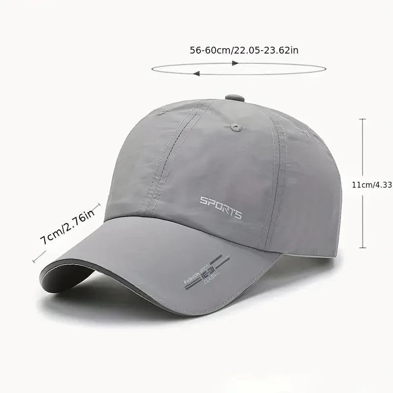 Schnell trocknende, solide Baseballkappe, Sonnenschutz, atmungsaktiv, verstellbar, Radfahren, Wandern, Angeln, Sport, Trucker-Mütze für Damen und Herren – Detail 1