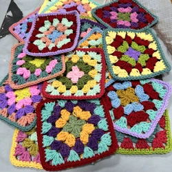 Original Handmade Crochet 12cm Placemat Coaster Crochet Doilies Multicolor Square Cup Mat Home Decoration 20pcs/lot
