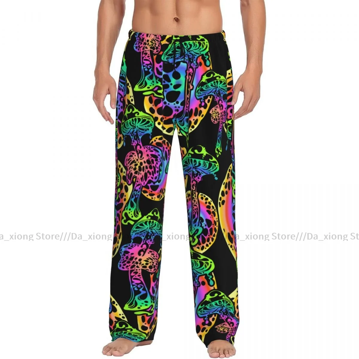 Men Sleep Bottoms Male Lounge Trousers Men's Psychedelic Magic Glowing Mushrooms Pajama Pants