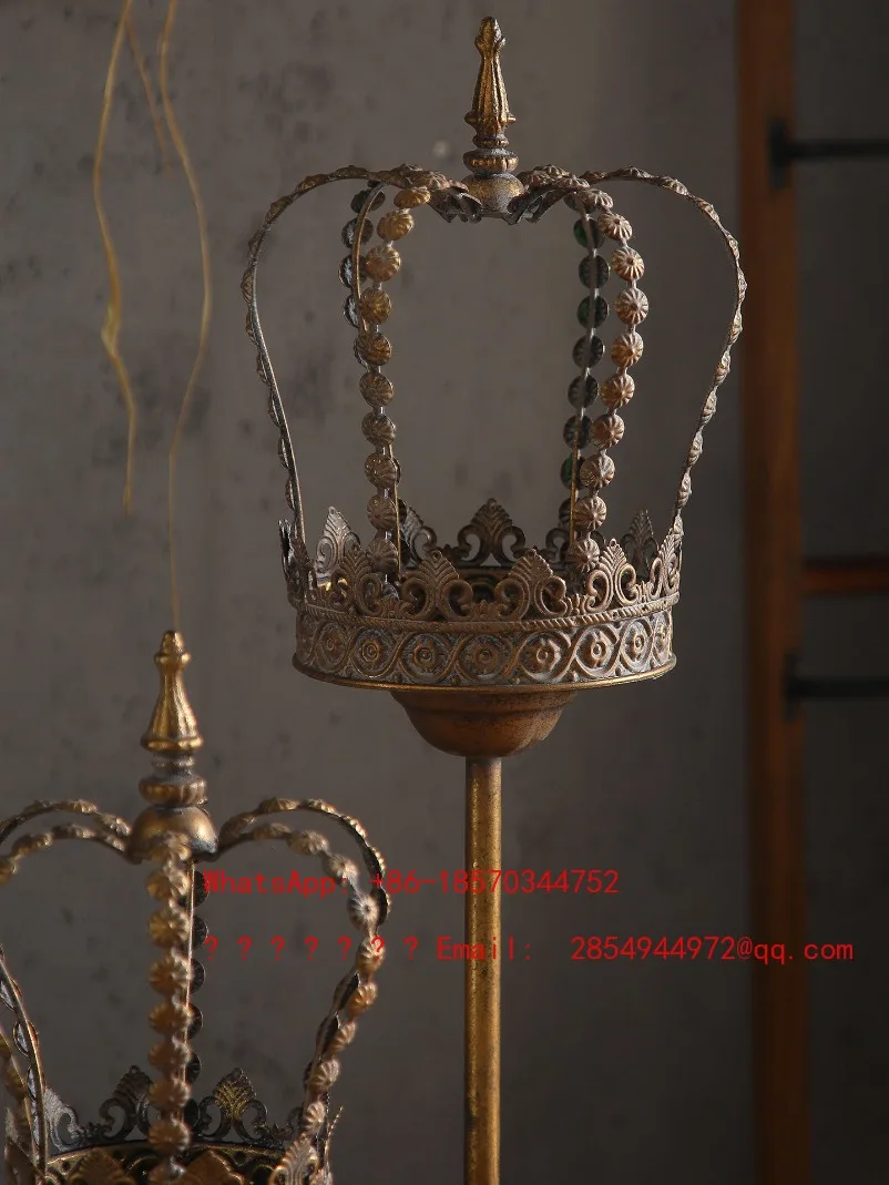 Wrought iron candle holder ornament retro home decoration living room dining room floor shelf creative candle holder