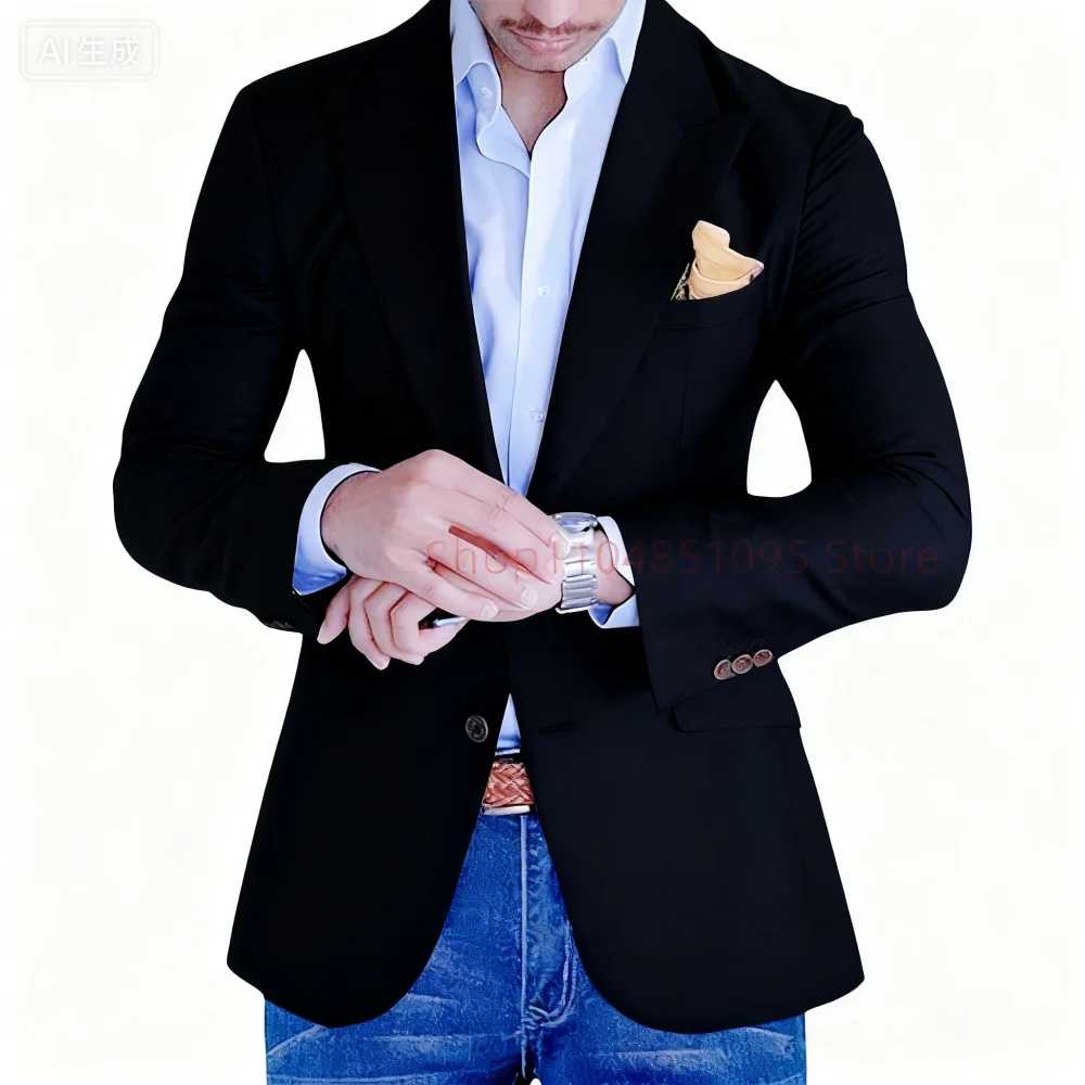 

Мужской бежевый_Azure Celeste Linen Ternos Slim Fit, летняя пляжная свадебная куртка для курения, повседневный пиджак с лацканами на все сезоны