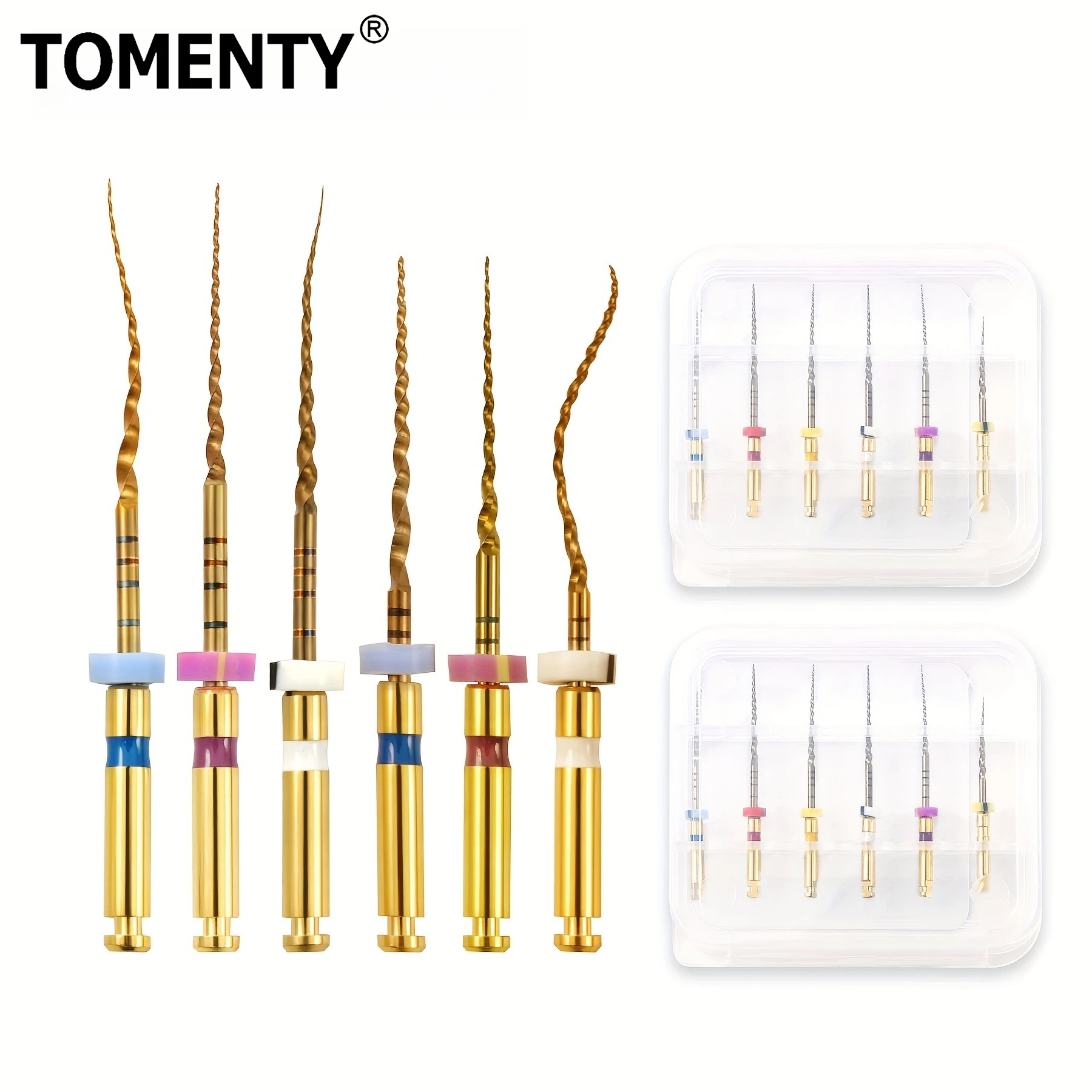 

6Pcs Dental Root Canal File Gold Endo Rotary Super Files Golden Endodontic Files 21mm 25mm Nickel Titainium Instrument Dentistry