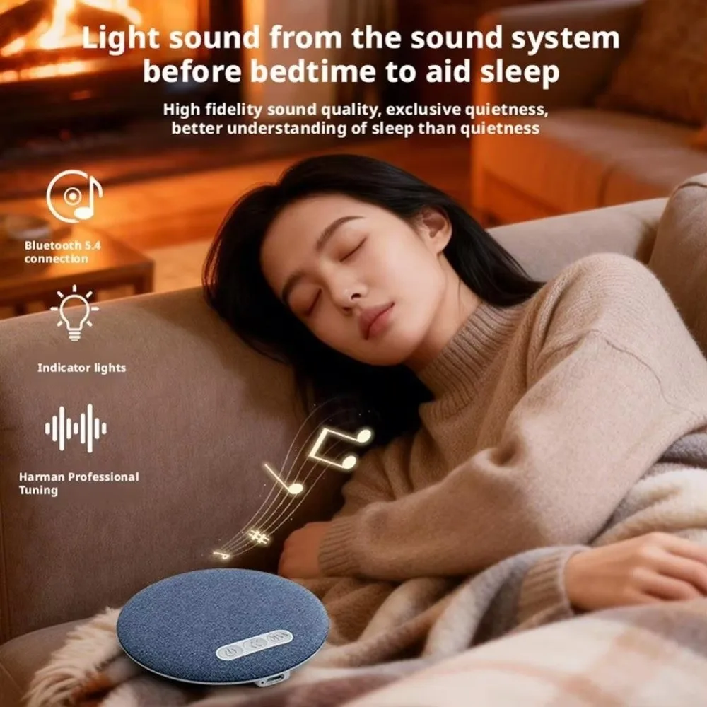 Bluetooth 6.0 Under Pillow Bluetooth Speaker Sleep Aid 3-Level Timer White Noise Machine HiFi Stereo Sound Mini