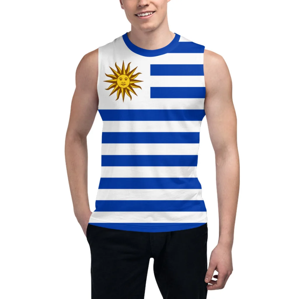 Sleeveless T-shirt Uruguay Flag 3D Men's Boys Tshirt Gyms Tank Tops Fitness Joggers Basketball Training Vest