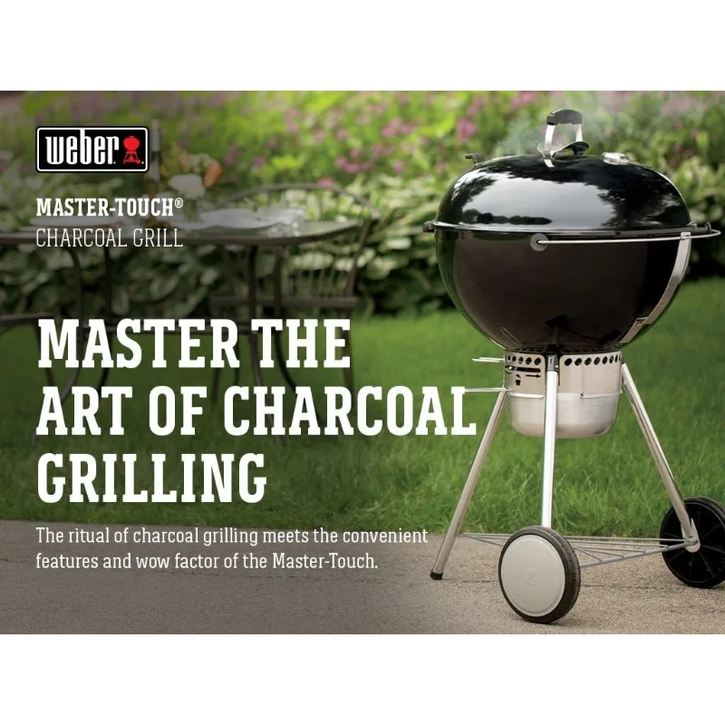 Master-Touch Charcoal Grill, 22-Inch, Black