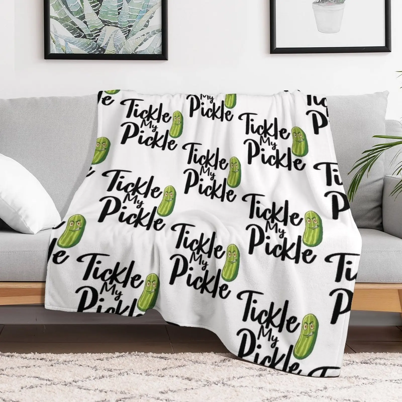 Tickle My Pickle Throw Blanket Travel Luxury Designer Thins Blankets