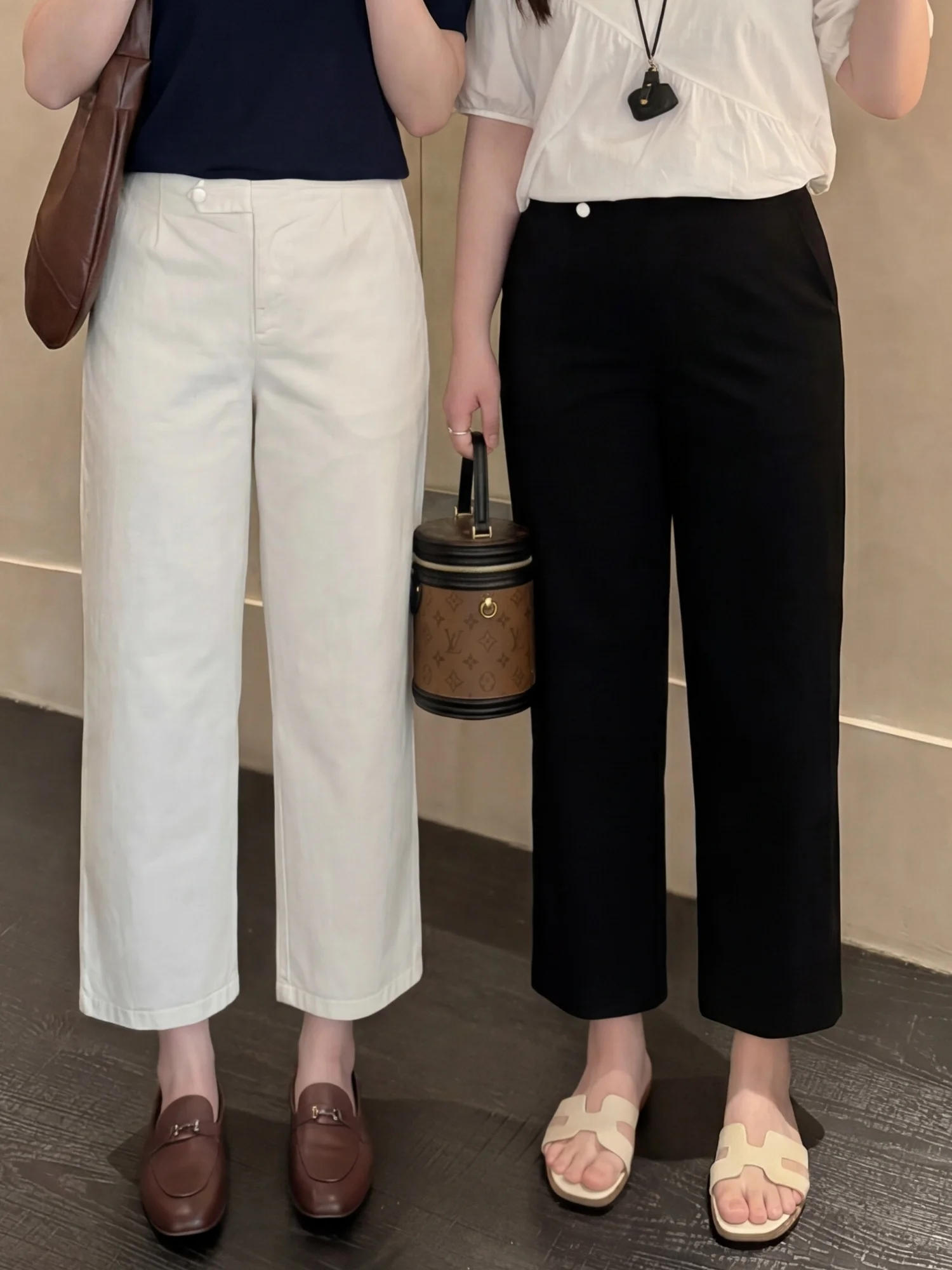 

High Waist Slimming Casual Pants Women's Comfortable Straight Leg Jeans Spring New Style plus Size Commute Cotton Blend