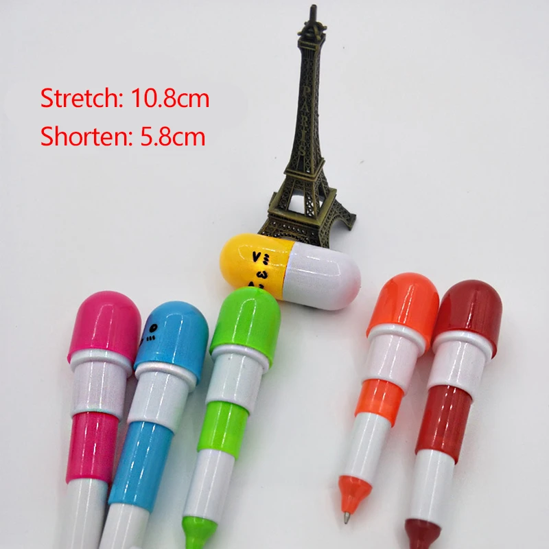 10-30Pcs Mini Retractable Funny Pill Pen for Kids Painting Drawing Toy Baby Birthday Party Favors Back To School Student Gift