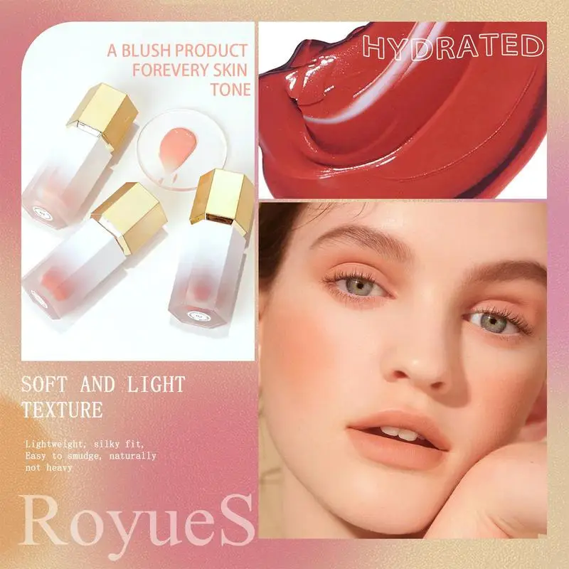 Highlighter Blush Silky Liquid Blush Stick Tender Red Pink Liquid Blusher Female Winter Blusher Face Bronzer Wand Stick