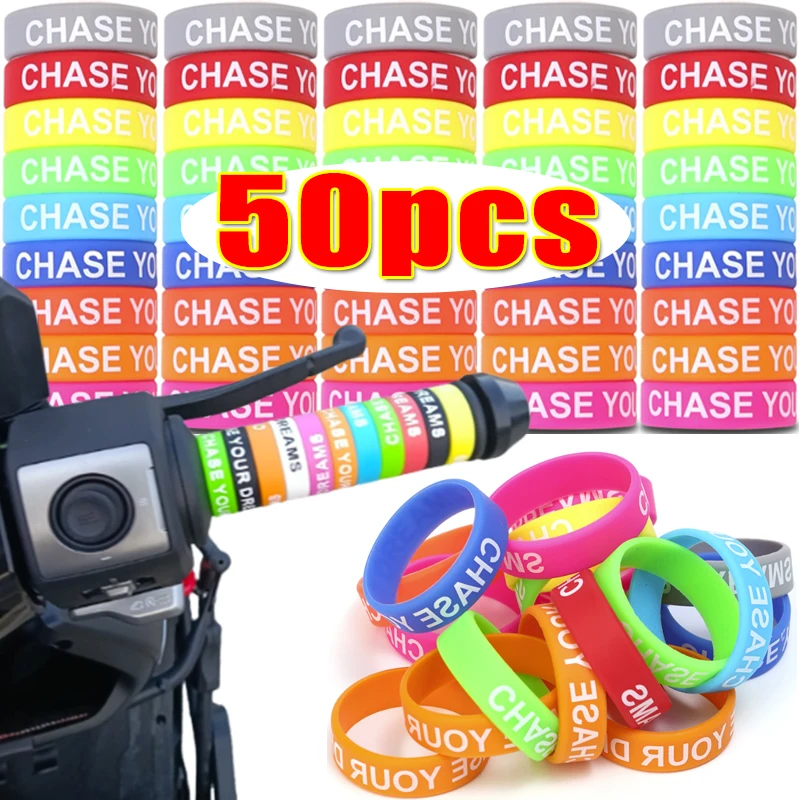 Motorcycle Electric vehicle Silicone Non-slip Handlebar Cover Motorbike 30mm Mixed Colour Elastic Handle Rings Parts 1-50pcs