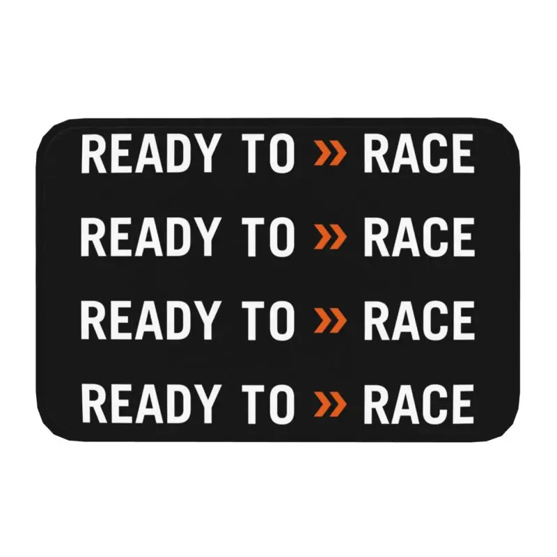 Custom Ready To Race Front Floor Door Entrance Mat Indoor Motorcycle Rider Racing Sport Kitchen Bath Doormat Garage Carpet Rug
