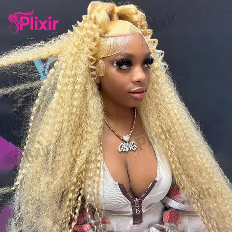 613 perruque de cheveux humains 13x6 Hd dentelle frontale perruque 30 pouces vague d'eau vague profonde bouclés perruques de cheveux humains 13x4 miel Blonde dentelle avant perruque