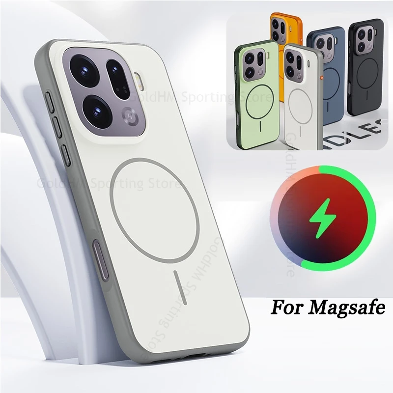 

Skin Feel For Magsafe Case For OPPO Find X9 Pro Wireless Charger Magsafing Magnetic Cover For Oppo Find X9 Shockproof Back Cover