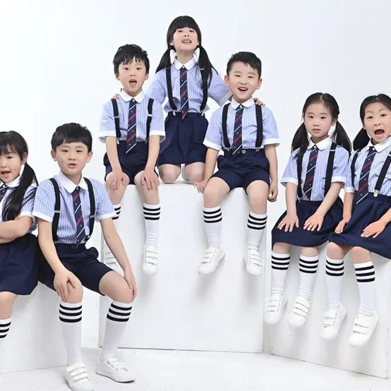 Children's Little Tie Academy School Uniform Tie Boys and Girls Button Eye Crown Pattern Chorus Performance Dress