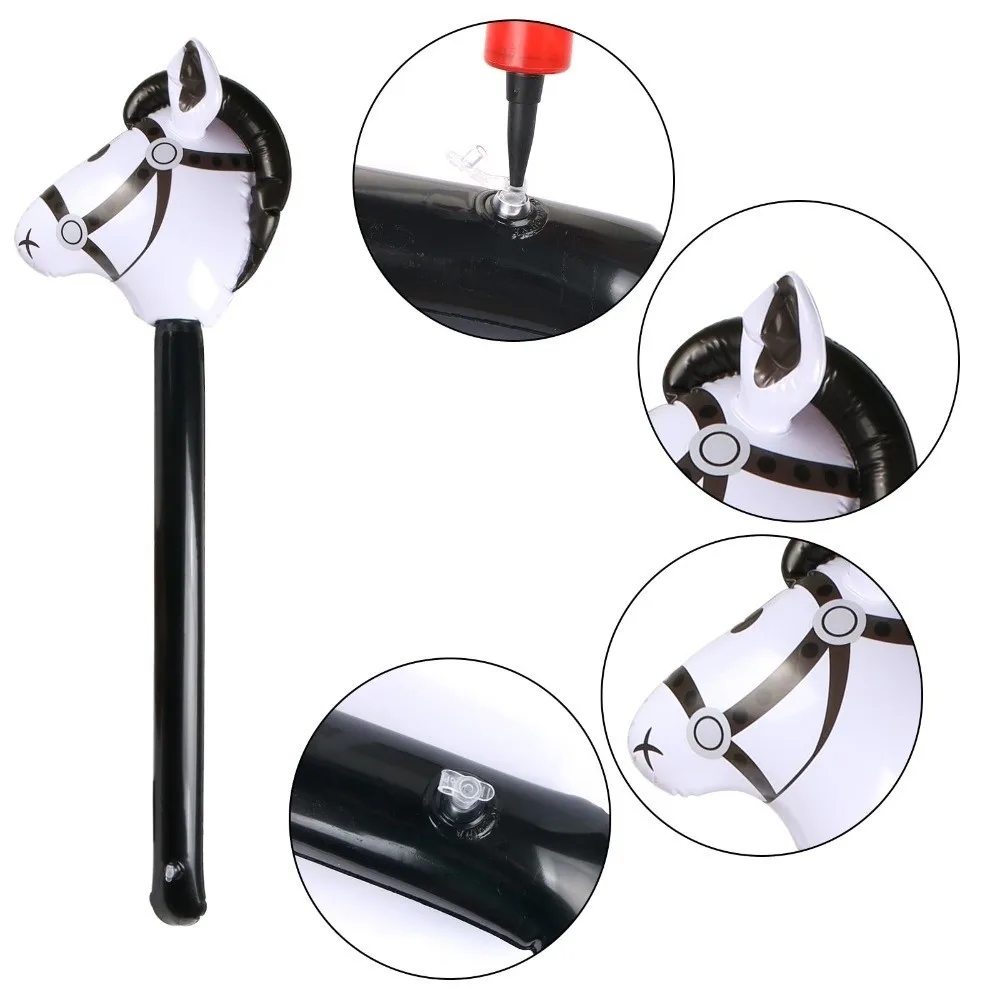 Novo pvc cabeça de cavalo vara balão dos desenhos animados balão inflável vara festa cavalo