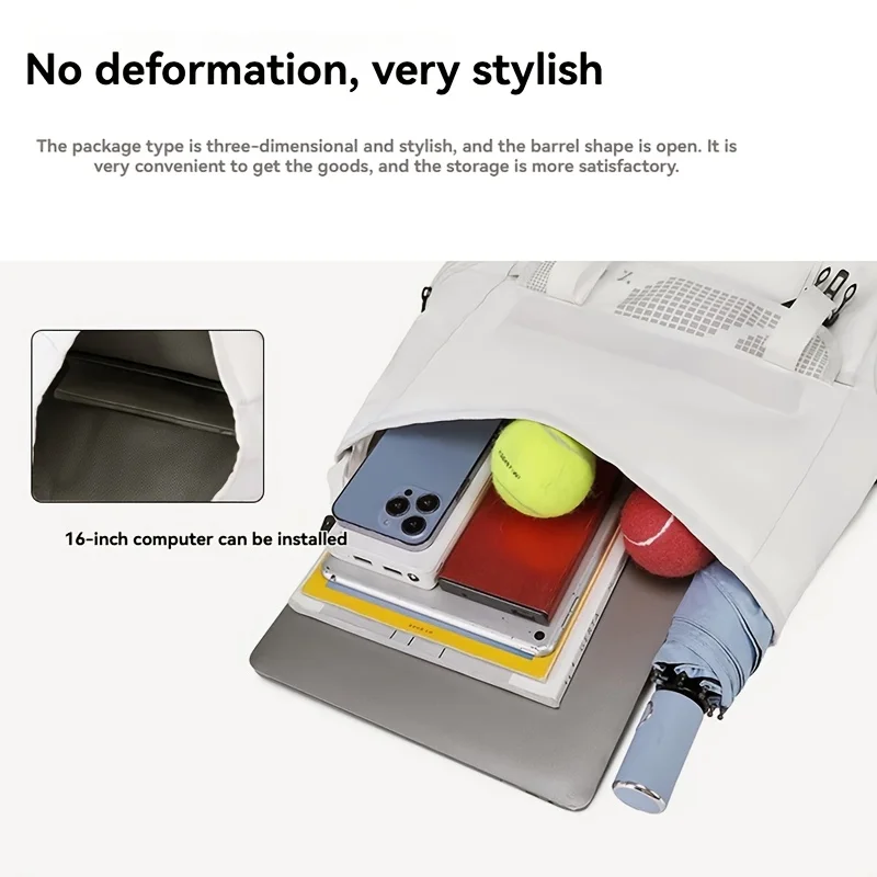 Badminton Bag, Tennis Sports Fitness Bag, Swimming Large Capacity 15-Inch Laptop Backpack for Male And Female Travelers, Trainin