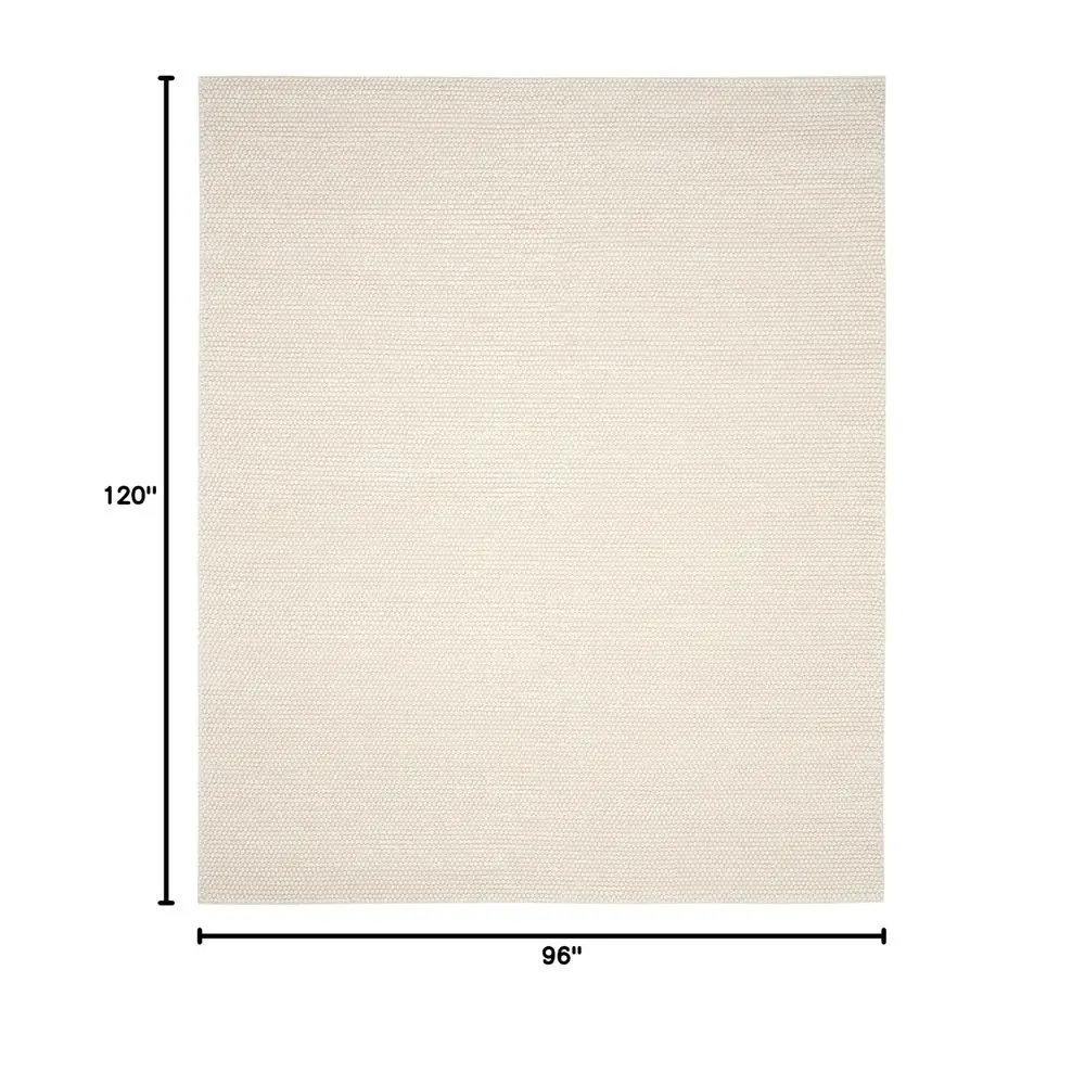 

Area Rug 8x10 Natura Collection Large Ivory, Handmade Wool Blend, Textured Design, Ideal for Living Room, Bedroom, Dining Space