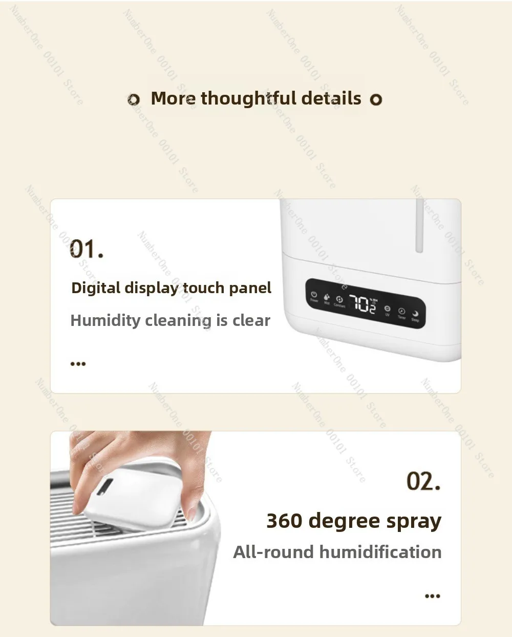 Humidifier for homelarge capacity bedroom large fog volume air purification intelligent silent sprayer