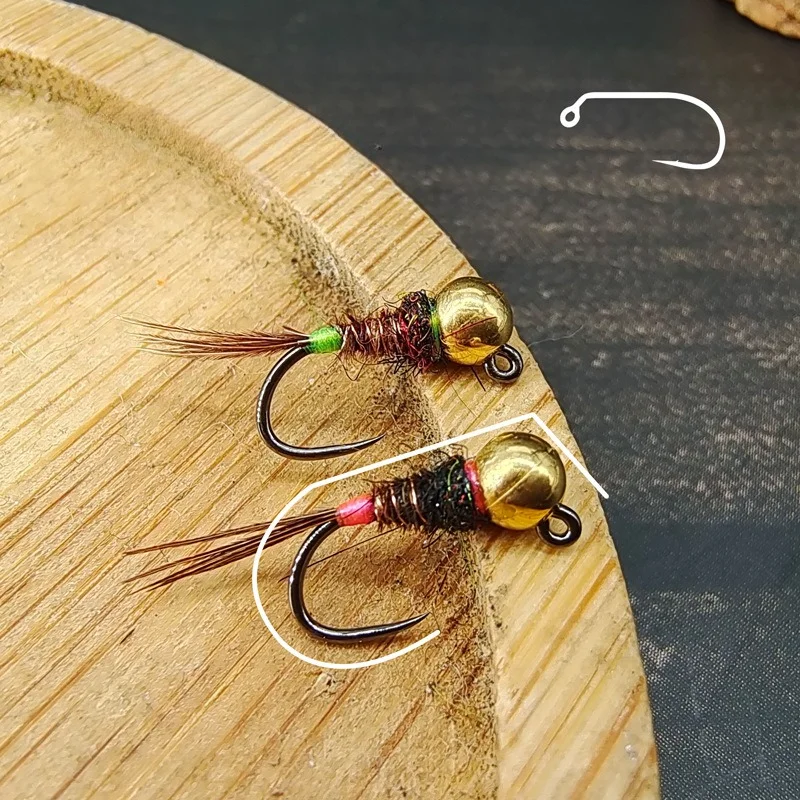1 Stück Neuer Sinkender Wolframkopf-Nymphen-Fliegenfischerköder Jighead-Nymphen-Fliegen-Set Realistische Insektenköder Angelköder-Zubehör – Detail 14
