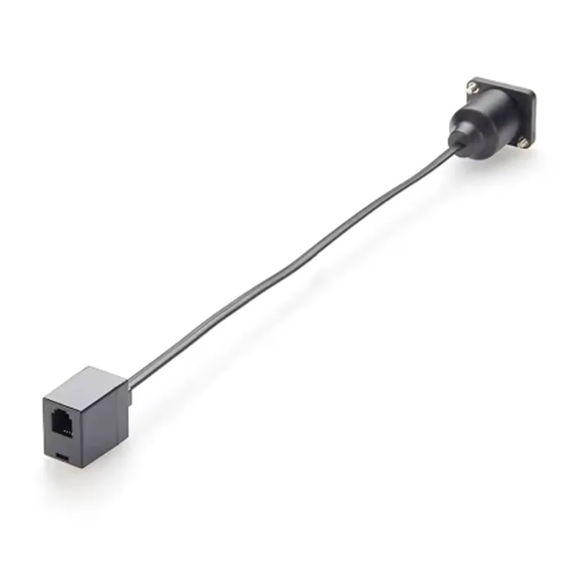 RJ9 4P4C Female to Female Square D-shaped Flange Socket, RJ9/RJ11 Panel-mounted Fixed Extension Cable
