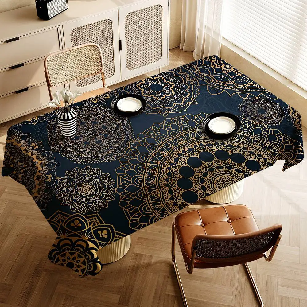 Art Mandala waschbare Tischdecke für Hochzeit, Party, Esszimmer, Bankett, Dekoration, luxuriöser Tisch, Tischschutztuch