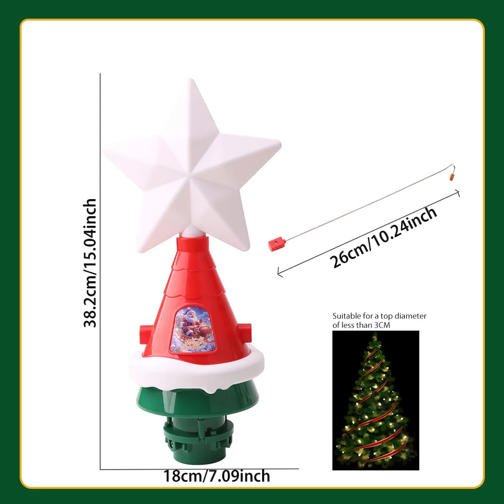 Topper per albero di Natale Decorazione rotante per albero Topper per albero Ornamenti Forniture per feste invernali Decorazioni natalizie Regalo per bambini/adulti