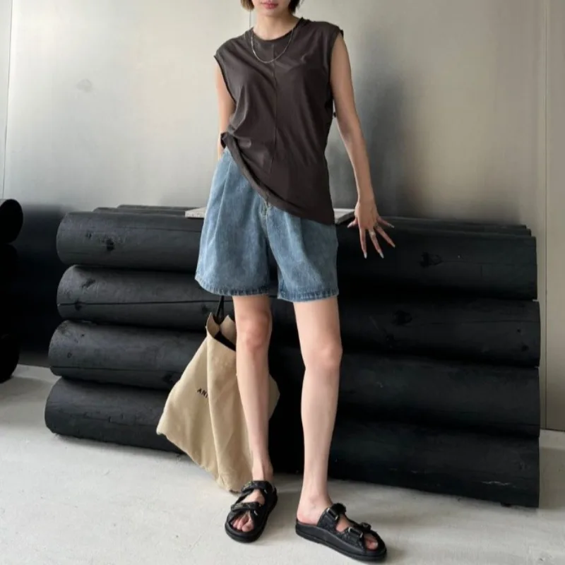 

Summer Ruffled DesignRoll NeckRear SplitSlim Fit T-shirt