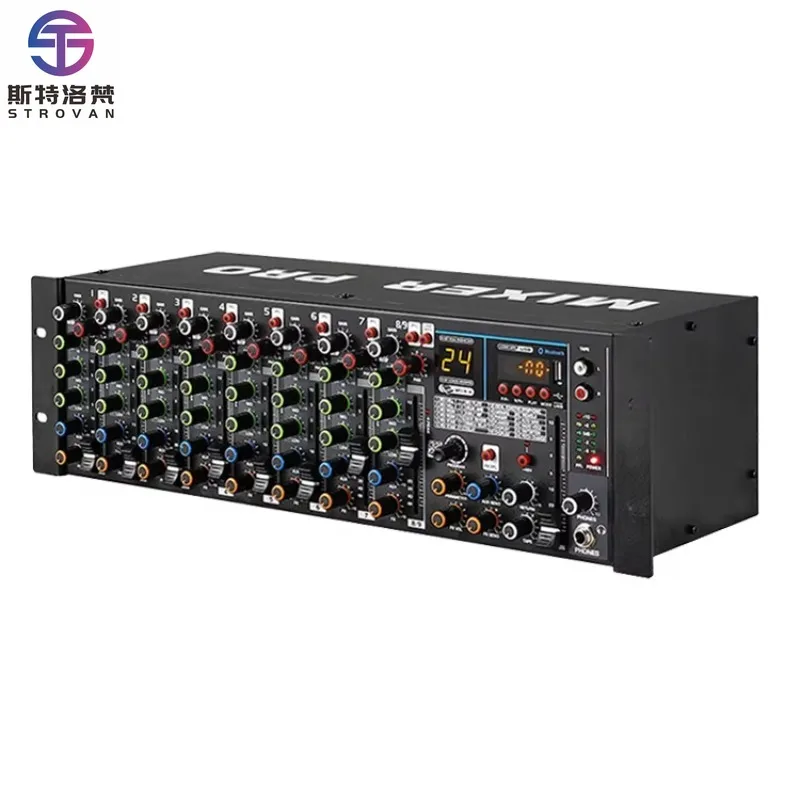 

9-Channel 24 Digital Effect Professional Audio Mixer USB Bluetooth Metal Construction for Stage Performance