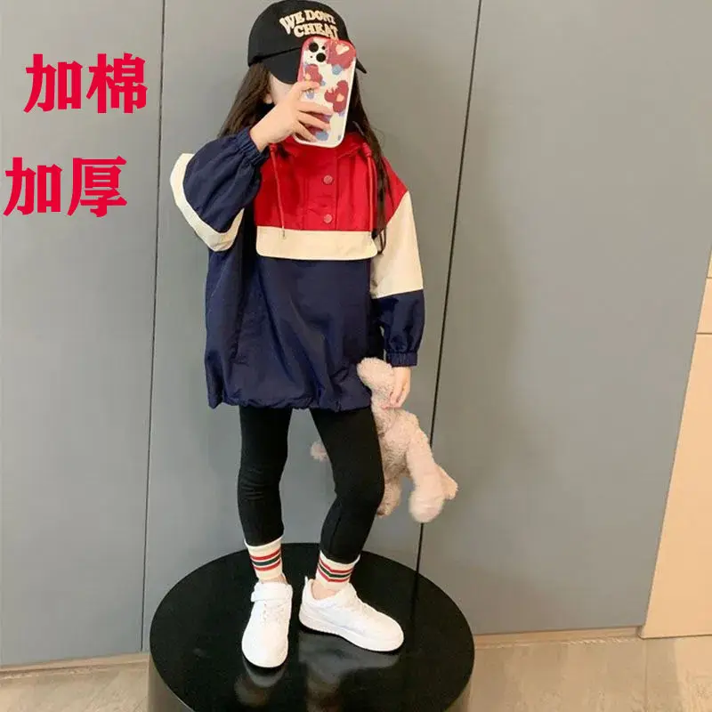 

Children's Clothing Girls' Coat Autumn and Winter Clothing 2022 New Jacket Cotton Padded Thickened Winter Clothes Medium Thick