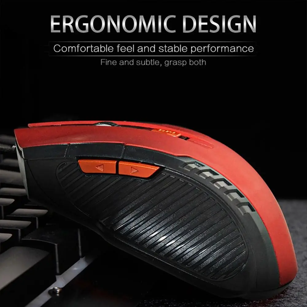 2.4G Wireless Wireless Mouse 3 Levels Adjustable 6 Buttons Gaming Mouse 1600DPI USB Receiver Mechanical Mouse Desktop PC