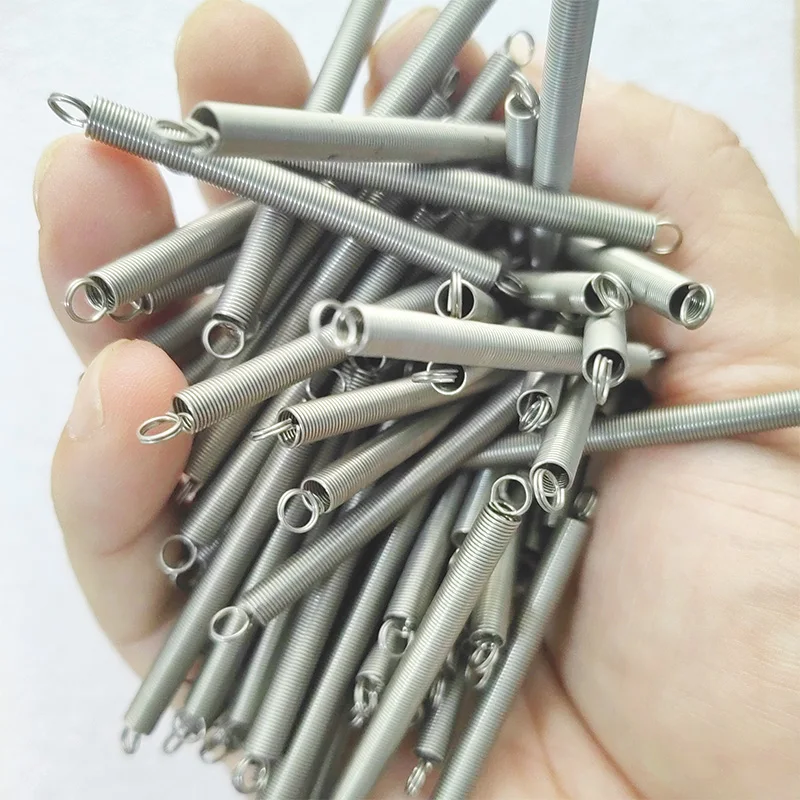 Molla di tensione in acciaio inossidabile 304, molla di estensione del gancio con diametro del filo 0,3-0,4 mm, molla di tensione ad anello circolare doppio chiuso