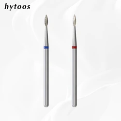 HYTOOS Diamond Cuticle Nail Drill Bits 2mm Small Flame Russian Nail Bit Professional Safety Under Nail Dead Skin Cleaner Tool