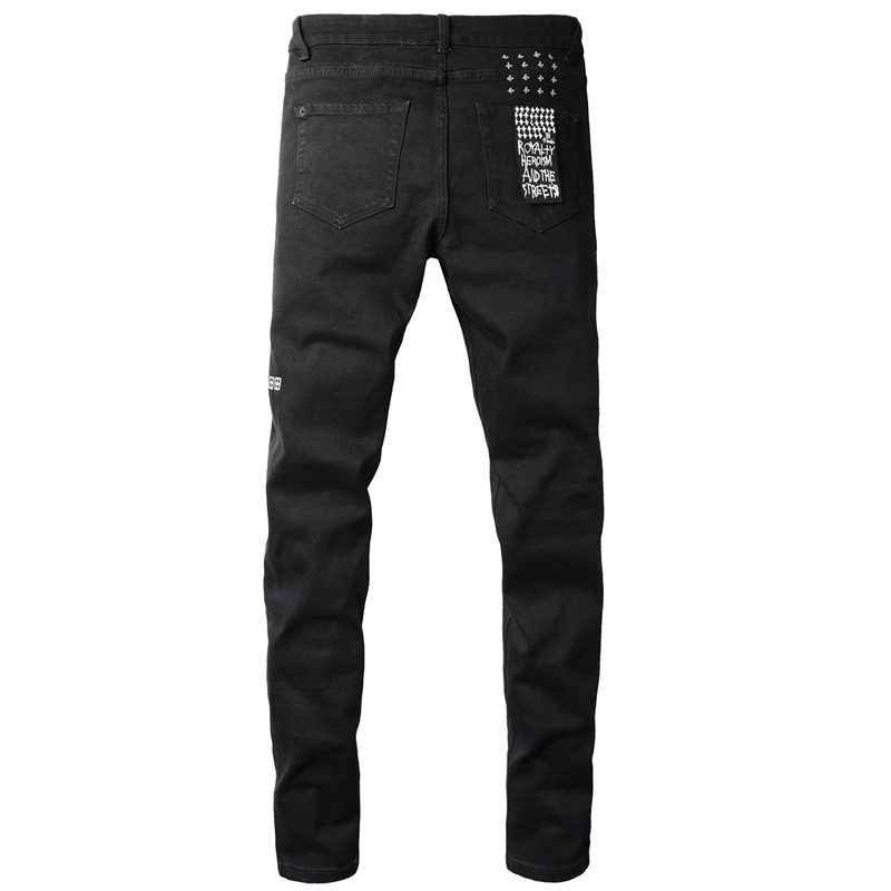 Classic Black KSUBI Cross Jeans Men's Hip Hop Style Causal Simple Denim Pants American High Street Pencil Straight Leg Trousers