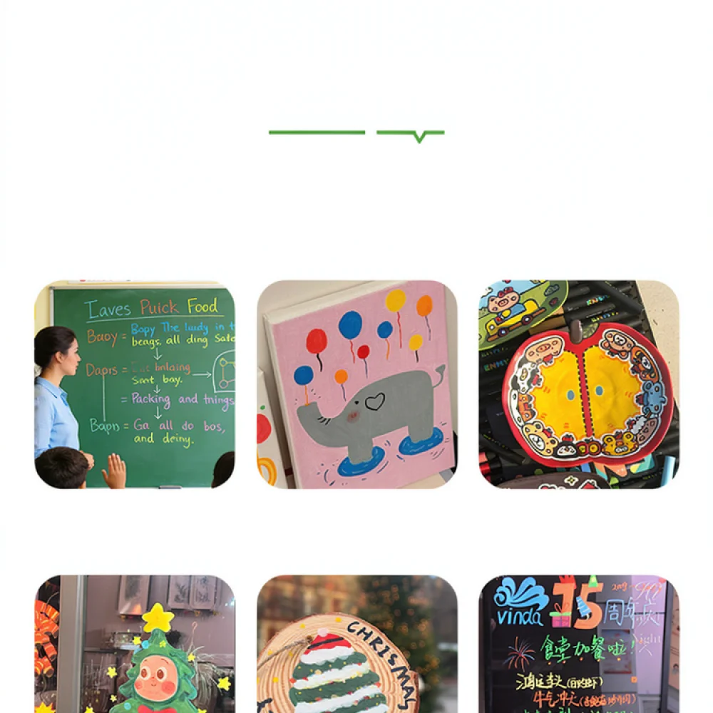 Erasable Liquid Chalk Markers For Blackboard Greenboard Glass Ceramics Neon Writing Pens School Office Art Drawing Stationery