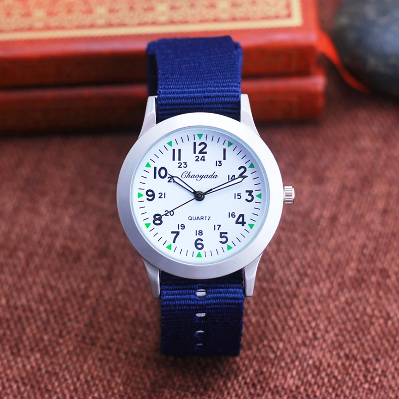 Simples durável WashCanvas Strap Quartz relógios para estudantes, crianças, meninos, meninas, simples, estudantes, aprender tempo de exame, nova venda, 2024