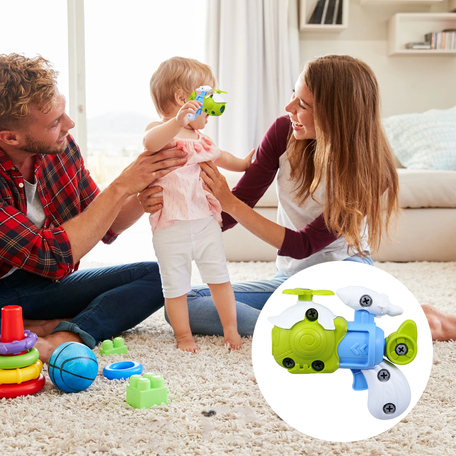 

1 Set Diy Assembly Airplane Building Kit For Kids Lightweight Durable Plastic Take Apart Plane Educational Gift Birthday Present