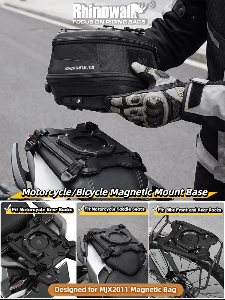 

Rhinowalk Motorcycle Bicycle Magnetic Expansion Base for MJX2011 Magnetic Bag Quick Release Mount Rear Seat Rack Carrier Adapter