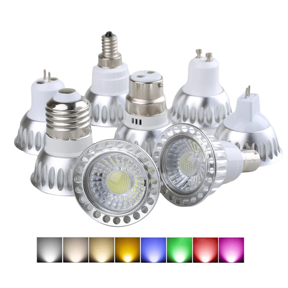 

High Power Lampada Led E27 E12 E14 GU10 COB 5W Brightness Led Cob Spotlight Warm Cool White Bulb Lamp GU 5.3 110V 220V