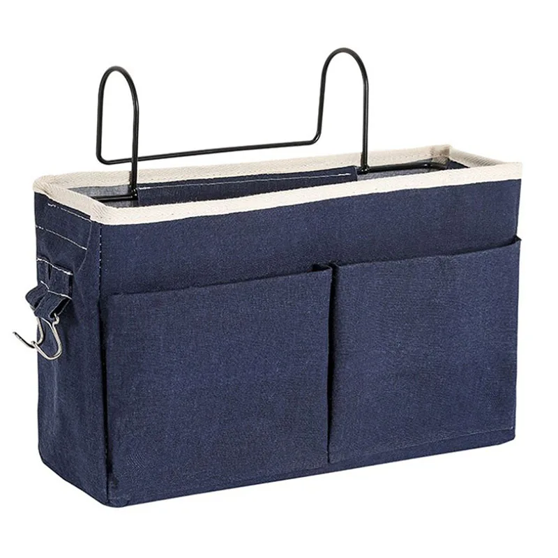 Bedside Storage Bag Creative Canvas Hanging Bag Artifact Storage Convenient Practical Dormitory Upper Lower Bunks Storage Box