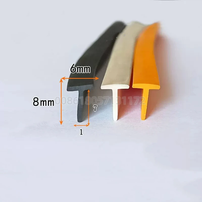 Gap Cover Rubber T Strip Edge Encloser Shield Seals 6x8mm Black White Orange