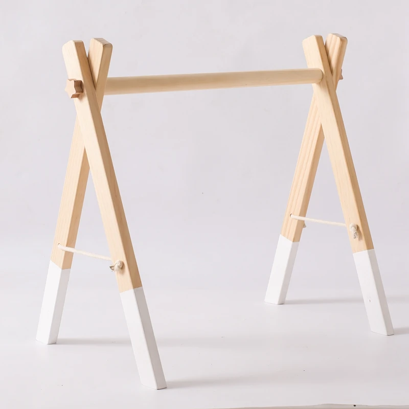 1Set Baby Holz Rassel Spielzeug Spielen Gym Mobile Hängen Sensorischen Spielzeug Faltbare Spielen Gym Rahmen Aktivität Gym Baby Halter halterung Geschenke