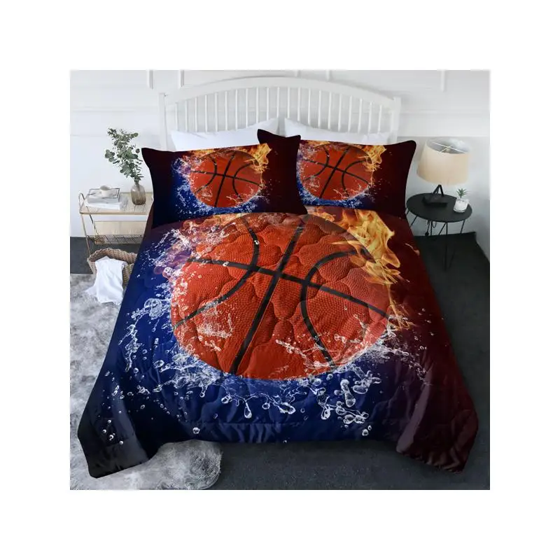 مجموعة لحاف كرة السلة المائية المكونة من 3 قطع، لحاف سرير رفيع، لعبة لحاف صيفي بحجم مزدوج