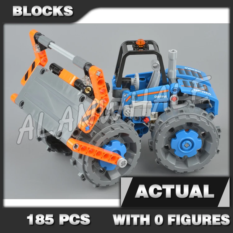 185 pz 2in1 Dozer Compactor Camion Articolato Ruote Dure 10822 Building Block Giocattoli Compatibile con Il Modello