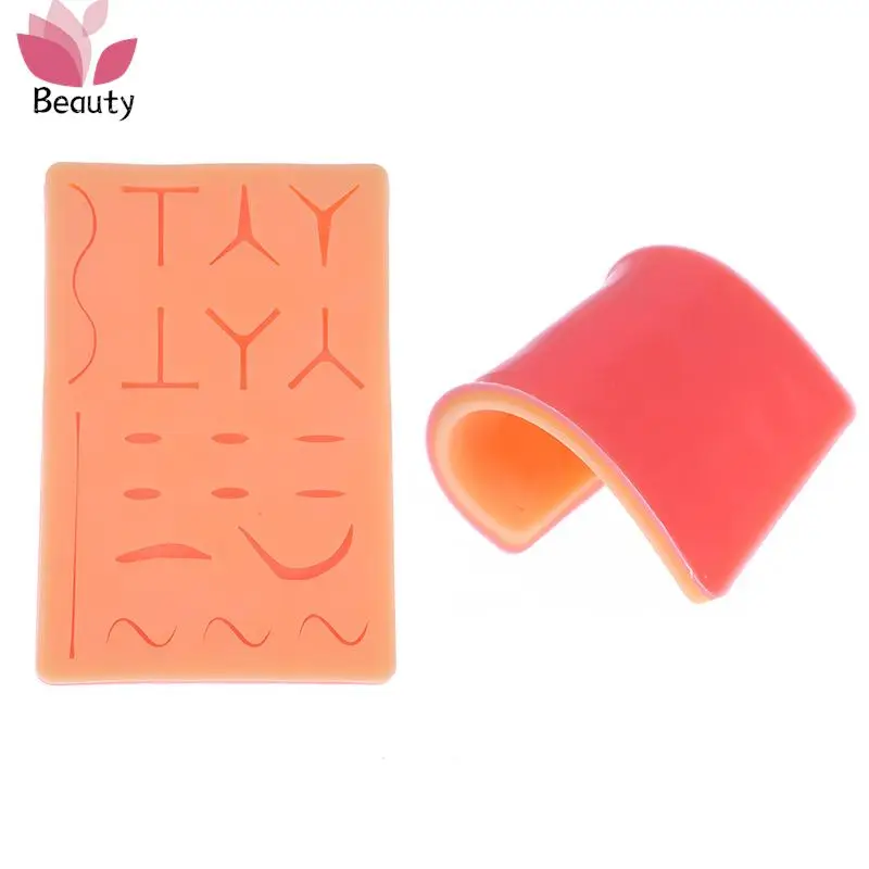 

Traumatic Skin Suture Model with Wound Silicone Suture Practice Pad Reusable Surgical Suture Knotting Silicone Teaching Model