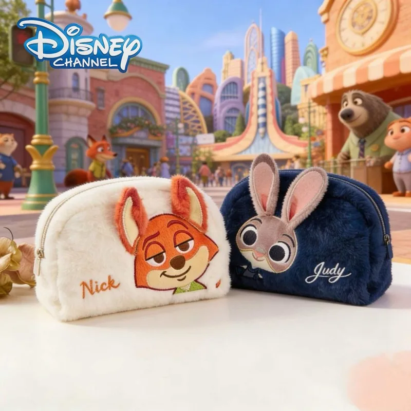 

Disney Zootopia 2 Judy Nick Pencil Case Kawaii Cartoon Plush Pen Holder Makeup Bag High Capacity School Stationery Student Gifts