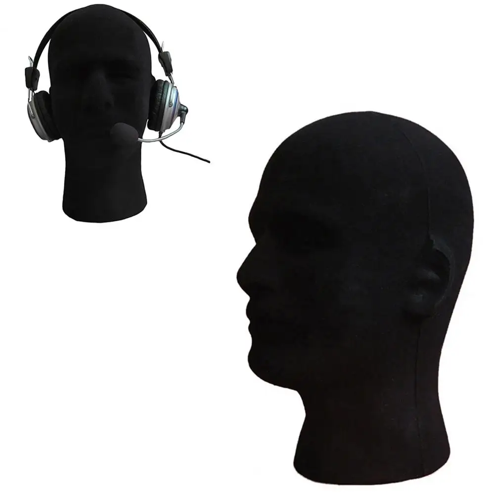 Male Foam Flocking Head Model for Displaying Glasses and Wigs