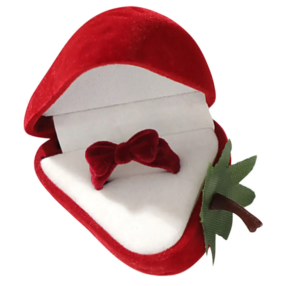

1Set Strawberry Jewelry Box Chic Eyecatching Ring Storage for Gifts and Ceremonies Strawberry Holder Ring Box
