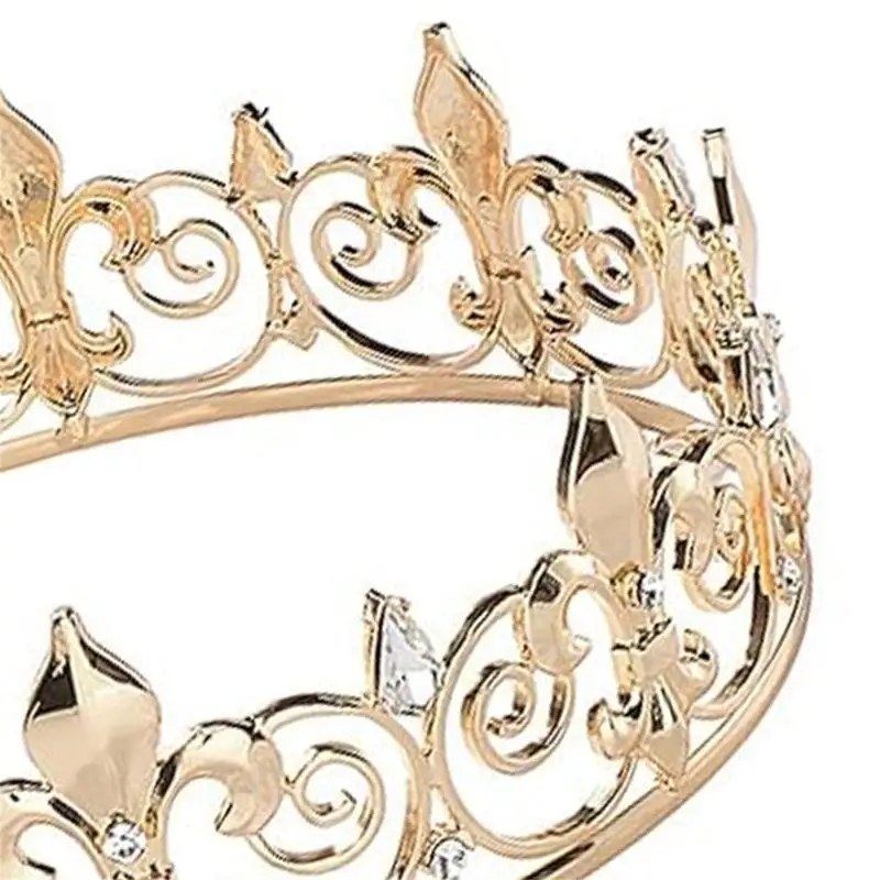 

A52E Birthday King Crown and Sash Set Birthday Party Rhinestones Crown Shoulder Wrap