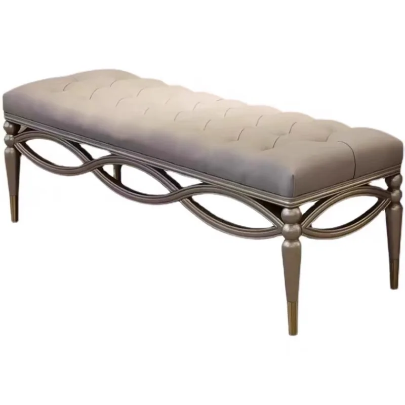 

Light luxury solid wood soft bag bedside stool bedroom bed sofa bedside stool small apartment shoe changing bench
