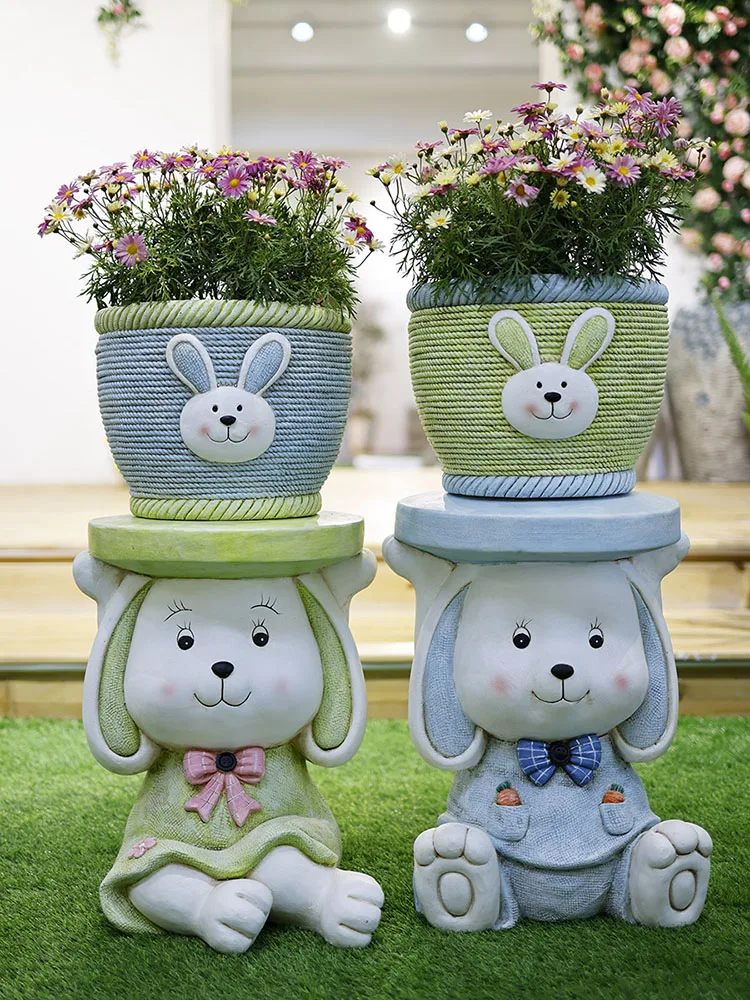 

Rabbit Flowerpot, Succulent Creative Garden, Balcony Layout, Yard Garden Decors, Sculptures, Cartoon Kindergarten, Outdoor Stool